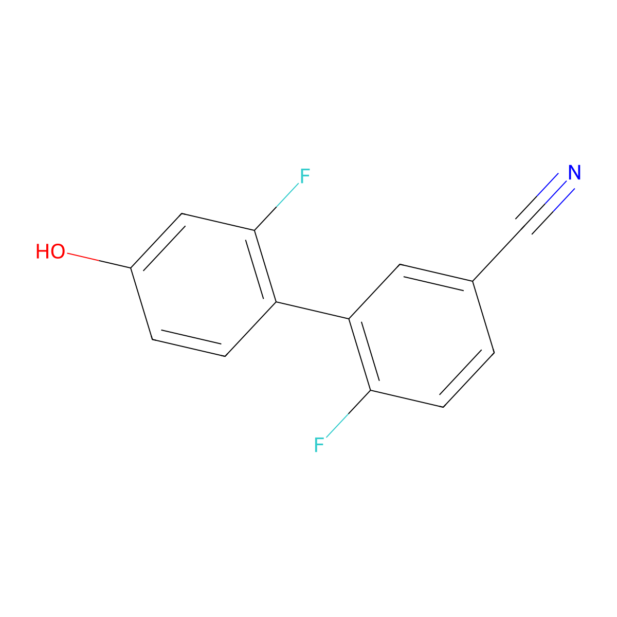 4-(5-Cyano-2-fluorophenyl)-3-fluorophenol molecular structure, CAS 1261945-03-2