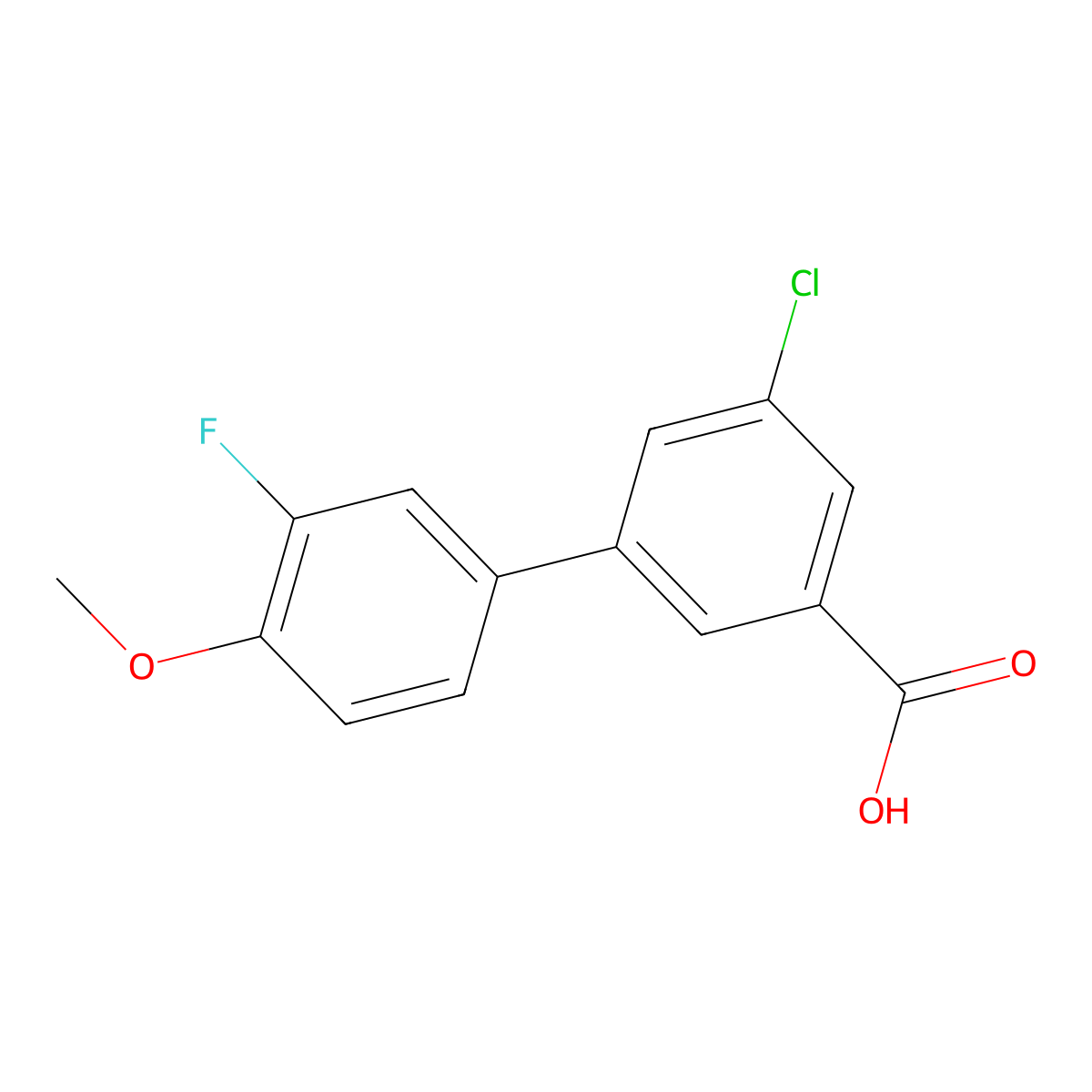 5-Chloro-3-(3-fluoro-4-methoxyphenyl)benzoic acid molecular structure, CAS 1261945-07-6