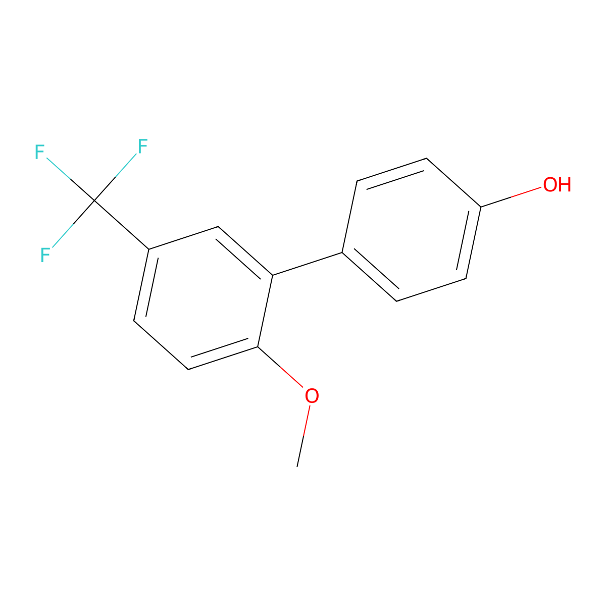 4-(2-Methoxy-5-trifluoromethylphenyl)phenol molecular structure, CAS 1261945-08-7