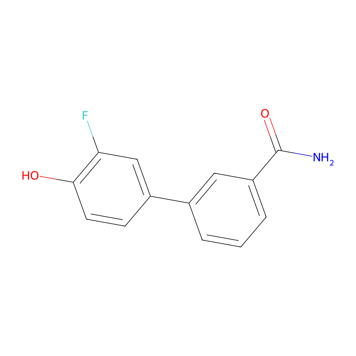 4-(3-Aminocarbonylphenyl)-2-fluorophenol molecular structure, CAS 1261945-10-1
