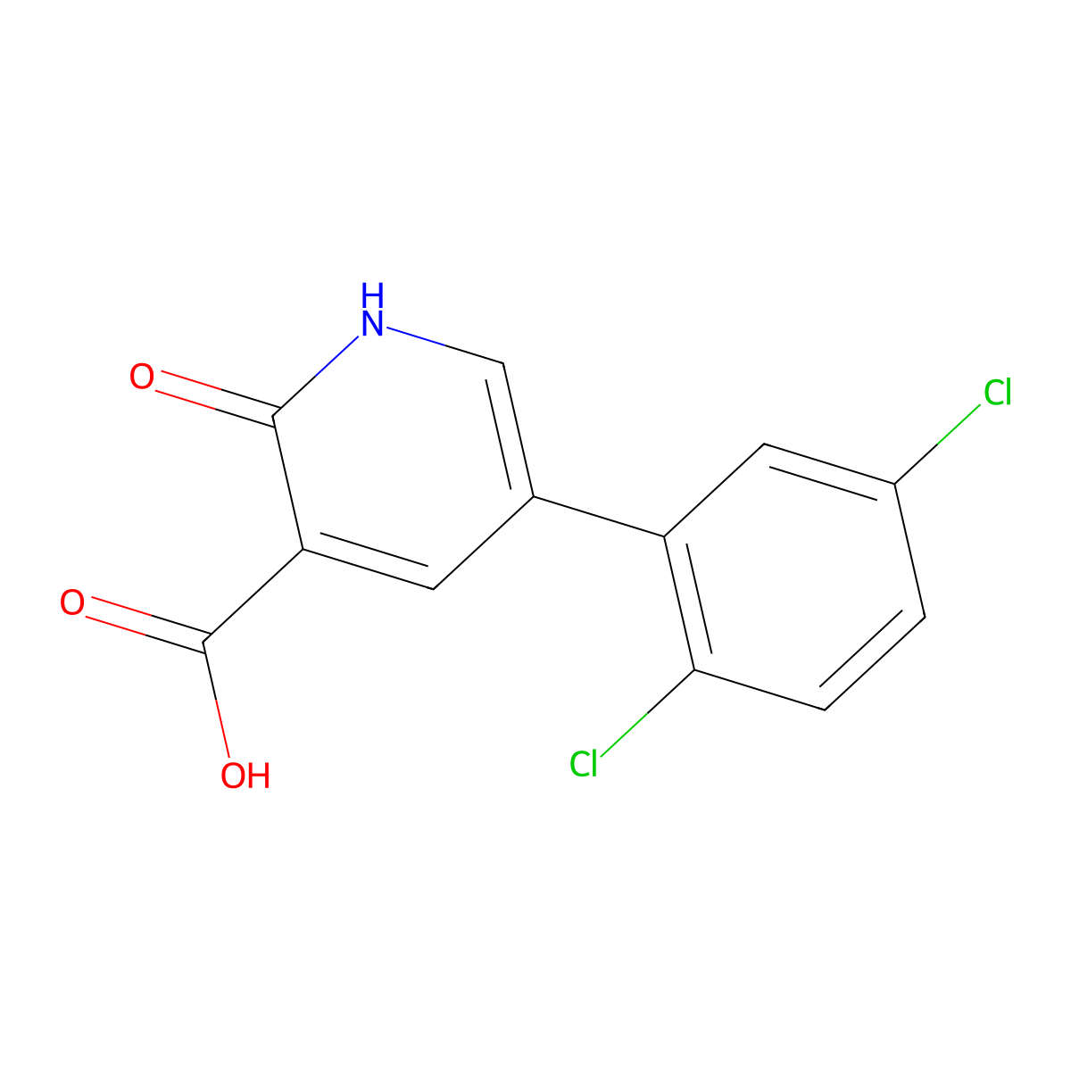 5-(2,5-Dichlorophenyl)-2-hydroxynicotinic acid molecular structure, CAS 1261945-13-4