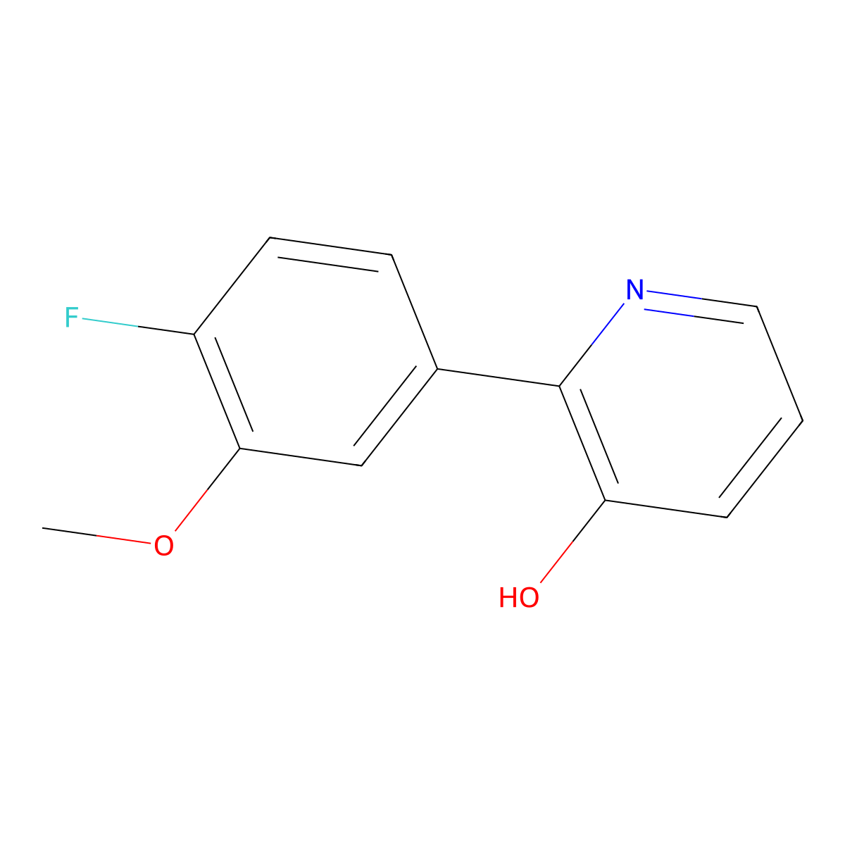 2-(4-Fluoro-3-methoxyphenyl)pyridin-3-ol molecular structure, CAS 1261945-15-6