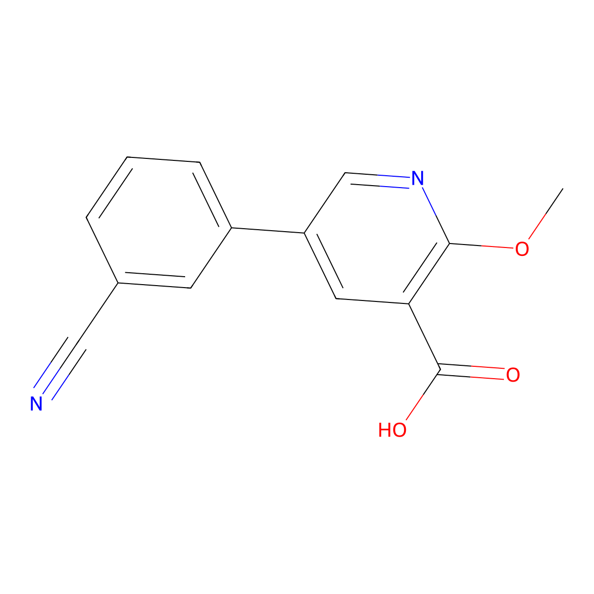 5-(3-Cyanophenyl)-2-methoxynicotinic acid molecular structure, CAS 1261945-17-8