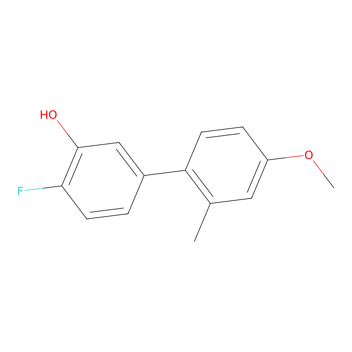 2-Fluoro-5-(4-methoxy-2-methylphenyl)phenol molecular structure, CAS 1261945-18-9