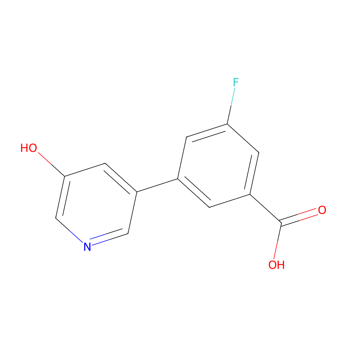 3-Fluoro-5-(5-hydroxypyridin-3-yl)benzoic acid molecular structure, CAS 1261945-27-0