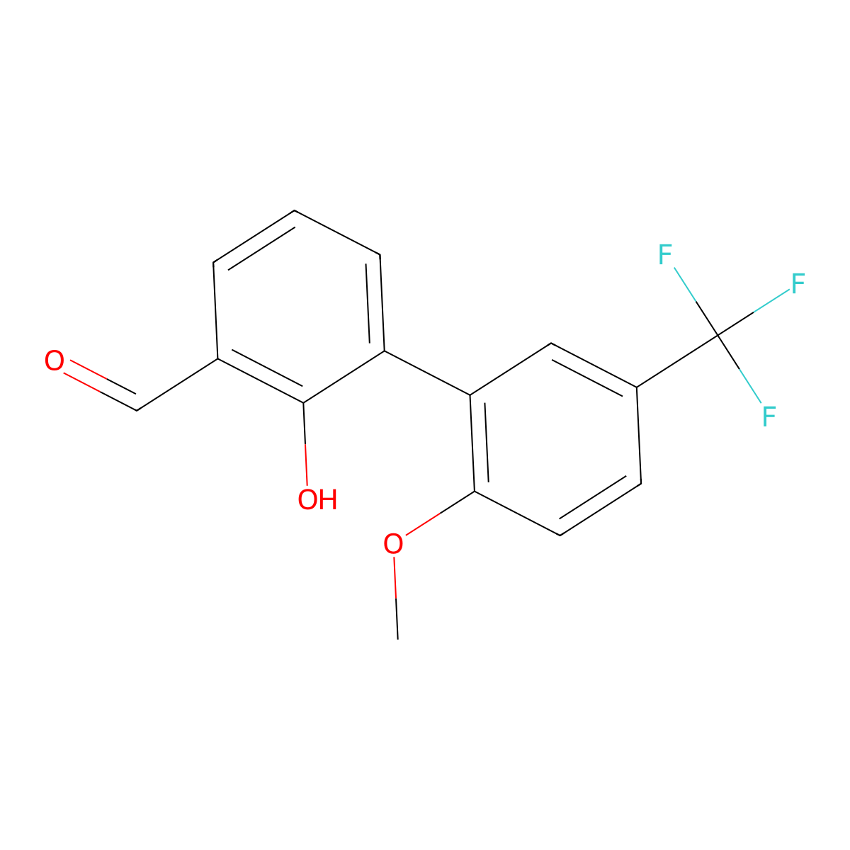 2-Formyl-6-(2-methoxy-5-trifluoromethylphenyl)phenol molecular structure, CAS 1261945-30-5