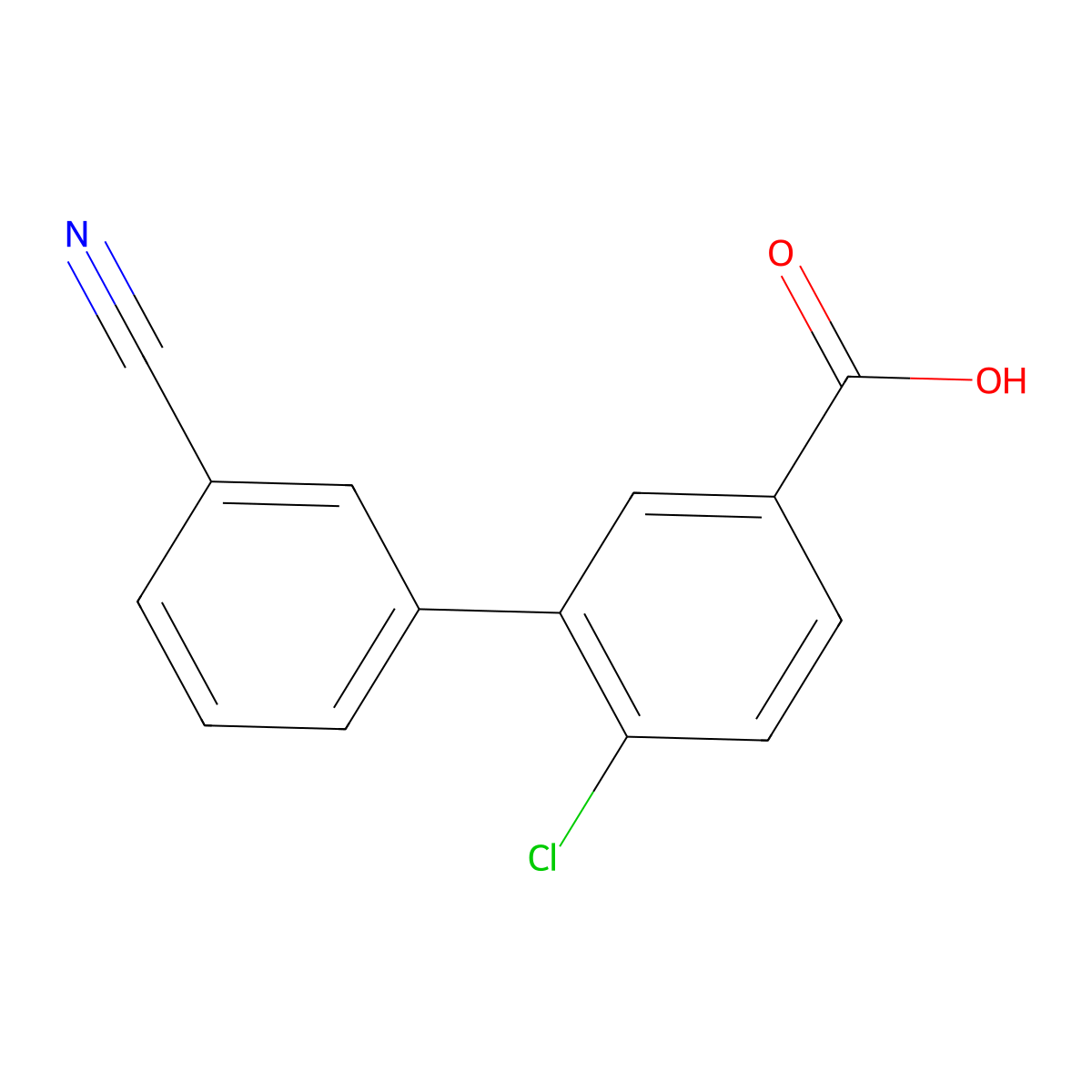 4-Chloro-3-(3-cyanophenyl)benzoic acid molecular structure, CAS 1261945-34-9
