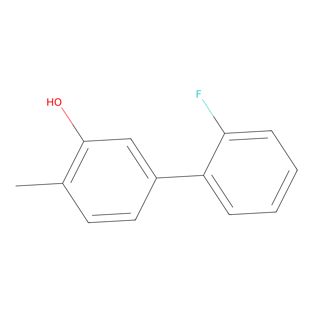 5-(2-Fluorophenyl)-2-methylphenol molecular structure, CAS 1261945-39-4