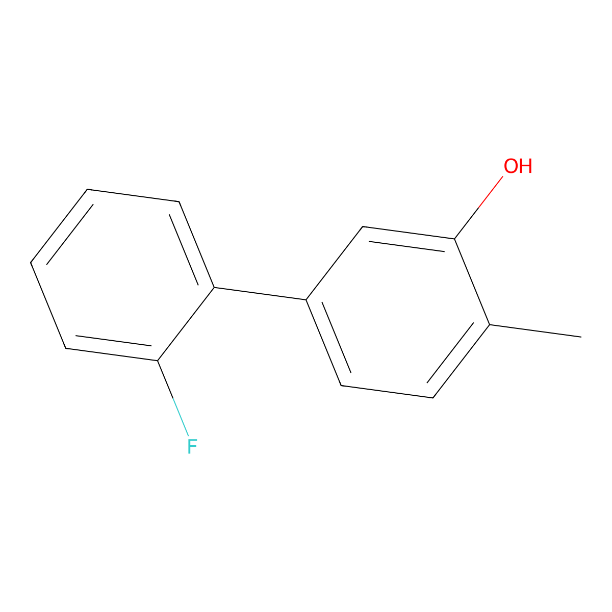 5-(2-Fluorophenyl)-2-methylphenol molecular structure, CAS 1261945-39-4