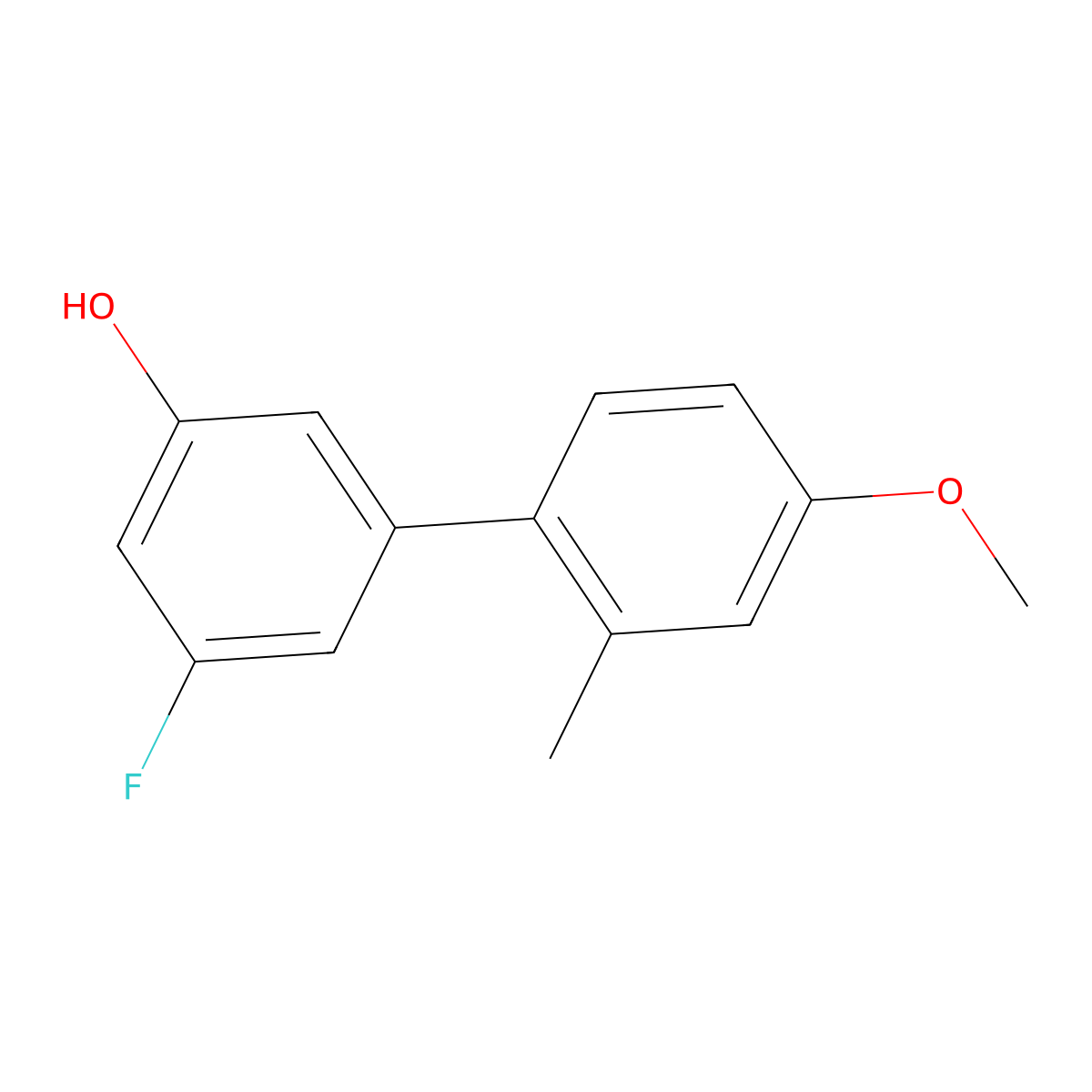 3-Fluoro-5-(4-methoxy-2-methylphenyl)phenol molecular structure, CAS 1261945-42-9