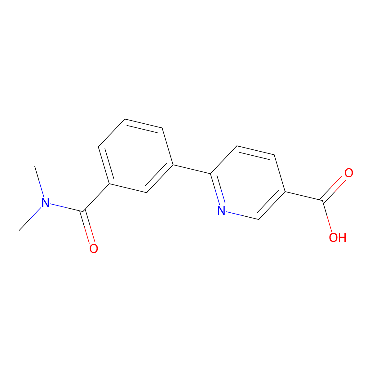 6-[3-(Dimethylcarbamoyl)phenyl]pyridine-3-carboxylic acid molecular structure, CAS 1261945-45-2