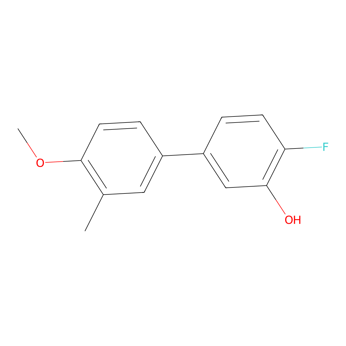 2-Fluoro-5-(4-methoxy-3-methylphenyl)phenol molecular structure, CAS 1261945-49-6