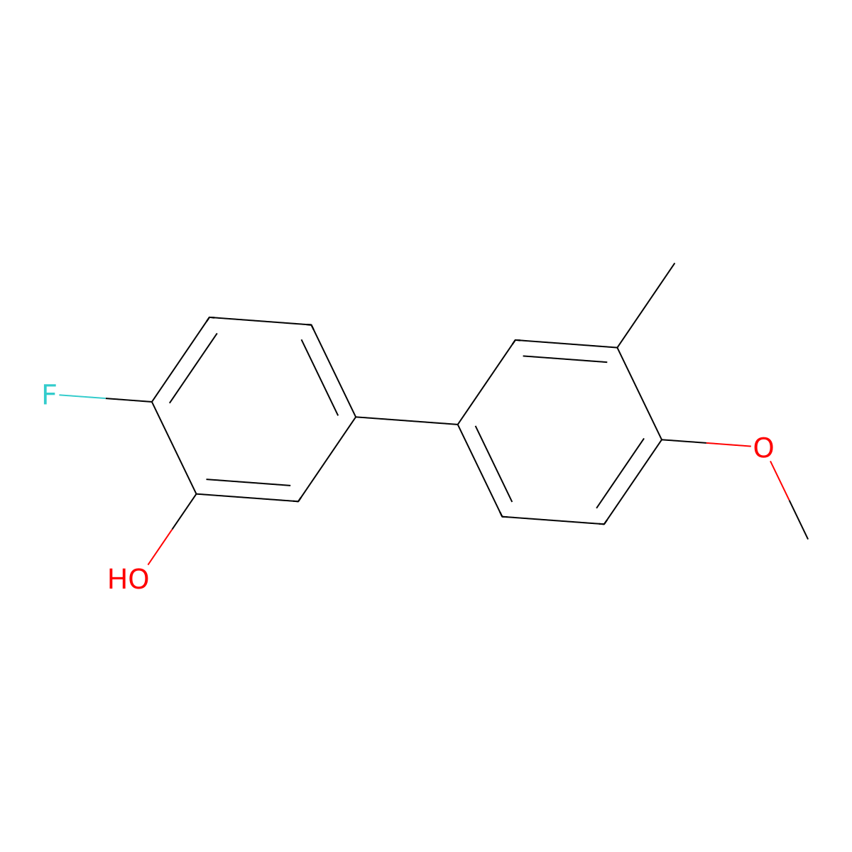 2-Fluoro-5-(4-methoxy-3-methylphenyl)phenol molecular structure, CAS 1261945-49-6