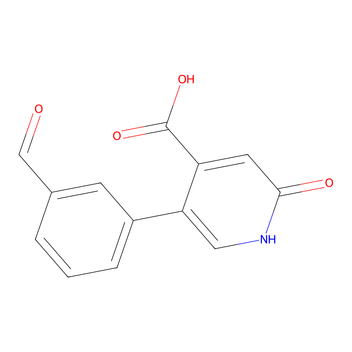 5-(3-Formylphenyl)-2-hydroxyisonicotinic acid molecular structure, CAS 1261945-51-0