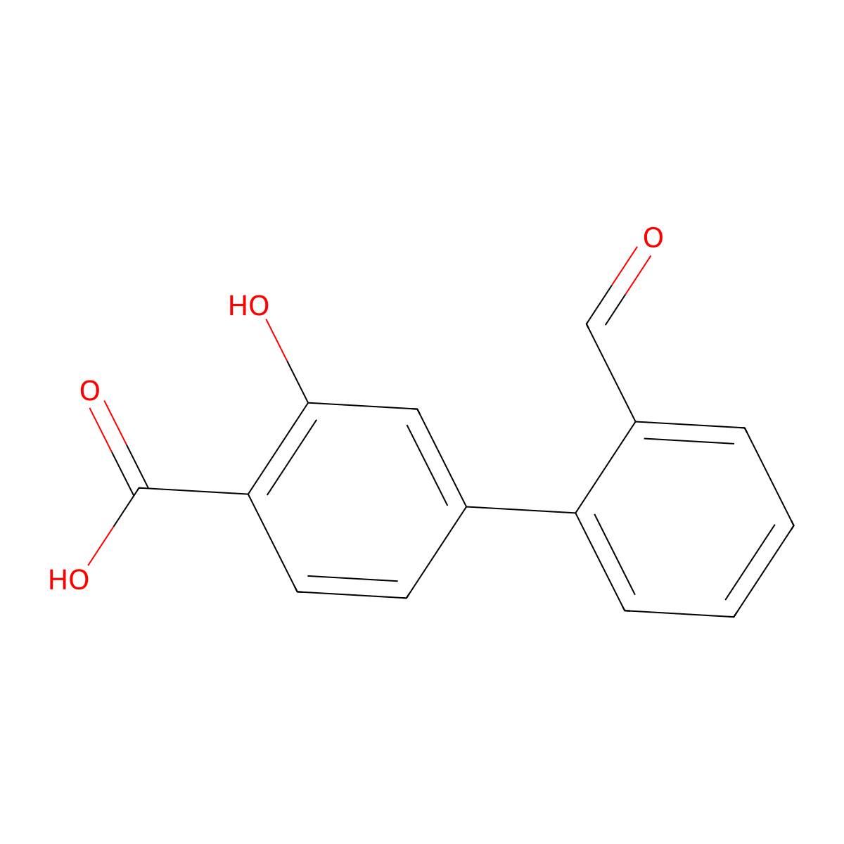 4-(2-Formylphenyl)-2-hydroxybenzoic acid molecular structure, CAS 1261945-55-4