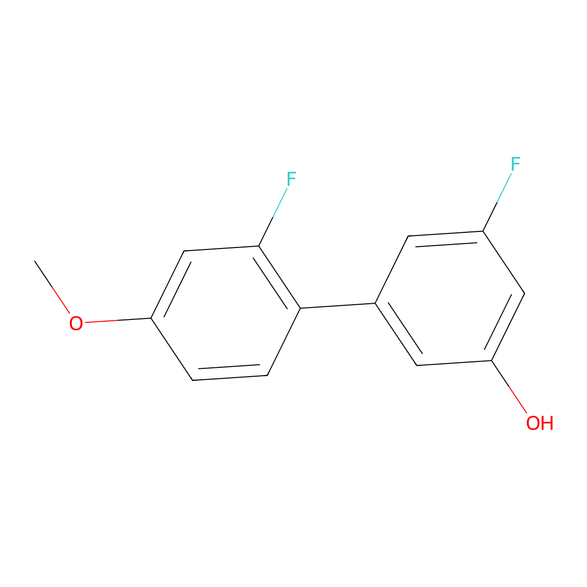 3-Fluoro-5-(2-fluoro-4-methoxyphenyl)phenol molecular structure, CAS 1261945-56-5