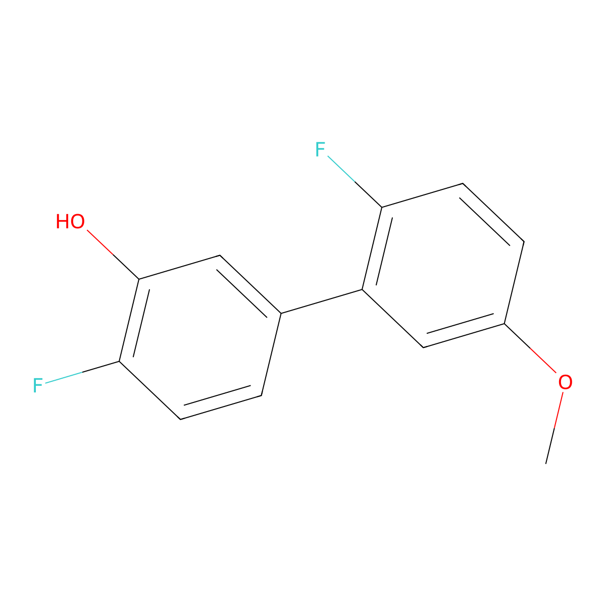 2-Fluoro-5-(2-fluoro-5-methoxyphenyl)phenol molecular structure, CAS 1261945-61-2