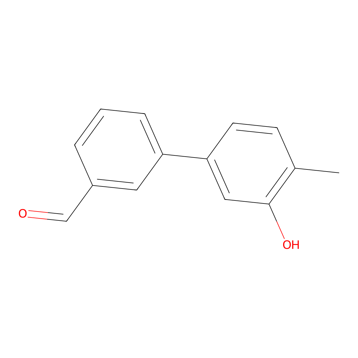 5-(3-Formylphenyl)-2-methylphenol molecular structure, CAS 1261945-70-3