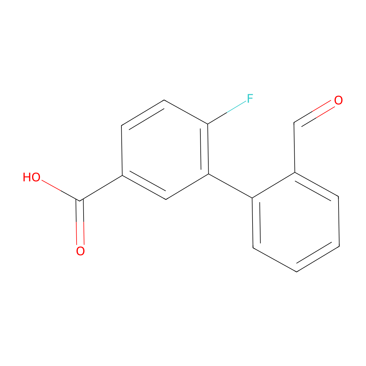 4-Fluoro-3-(2-formylphenyl)benzoic acid molecular structure, CAS 1261945-75-8