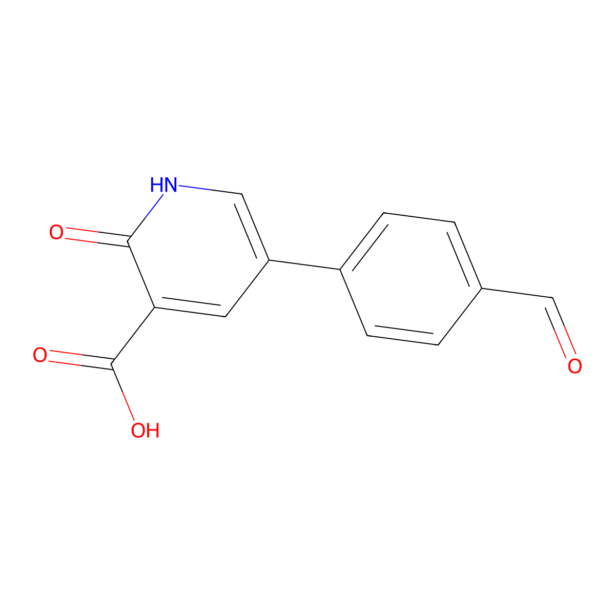 5-(4-Formylphenyl)-2-oxo-1,2-dihydropyridine-3-carboxylic acid molecular structure, CAS 1261945-76-9