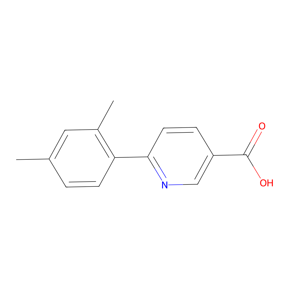 6-(2,4-Dimethylphenyl)pyridine-3-carboxylic acid molecular structure, CAS 1261945-81-6