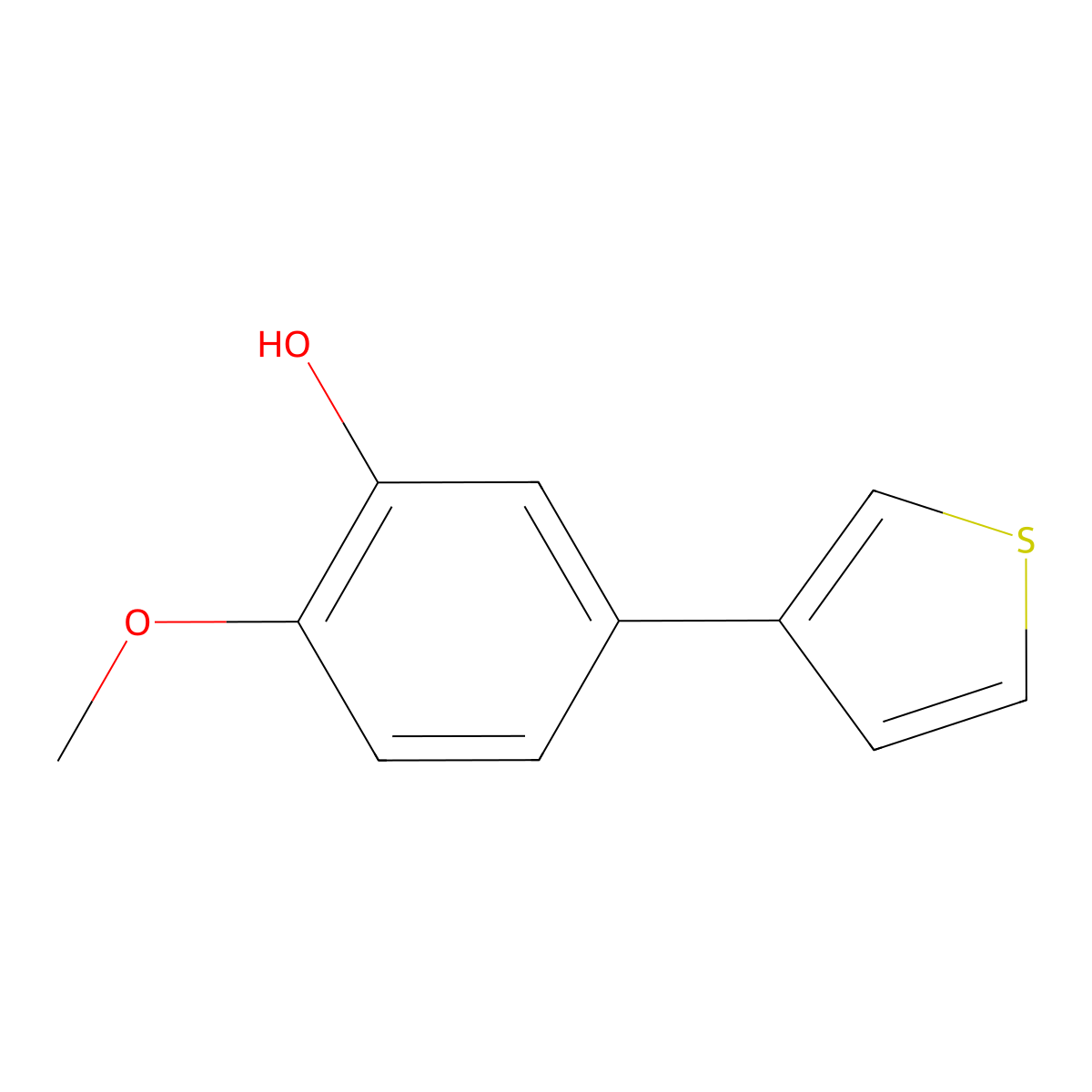 2-Methoxy-5-(thiophen-3-YL)phenol molecular structure, CAS 1261945-83-8