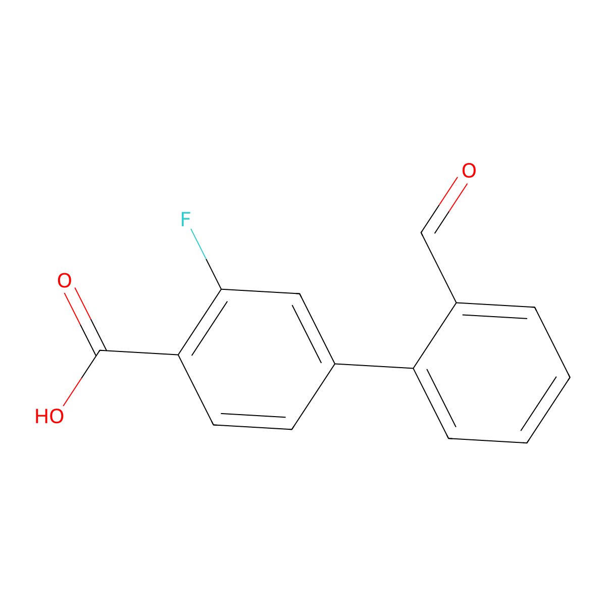 2-Fluoro-4-(2-formylphenyl)benzoic acid molecular structure, CAS 1261945-86-1