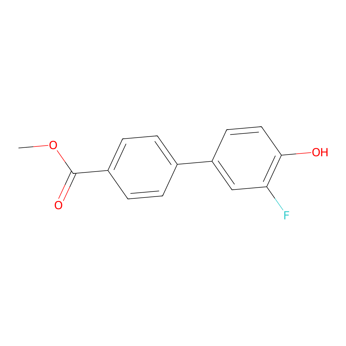 2-Fluoro-4-(4-methoxycarbonylphenyl)phenol molecular structure, CAS 1261945-94-1