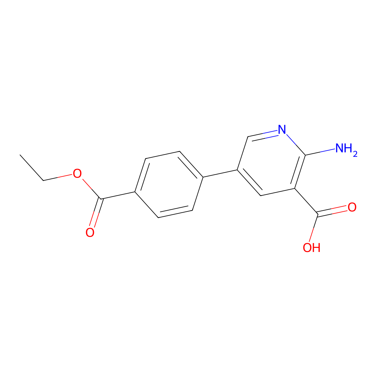 2-Amino-5-(4-ethoxycarbonylphenyl)nicotinic acid molecular structure, CAS 1261946-01-3