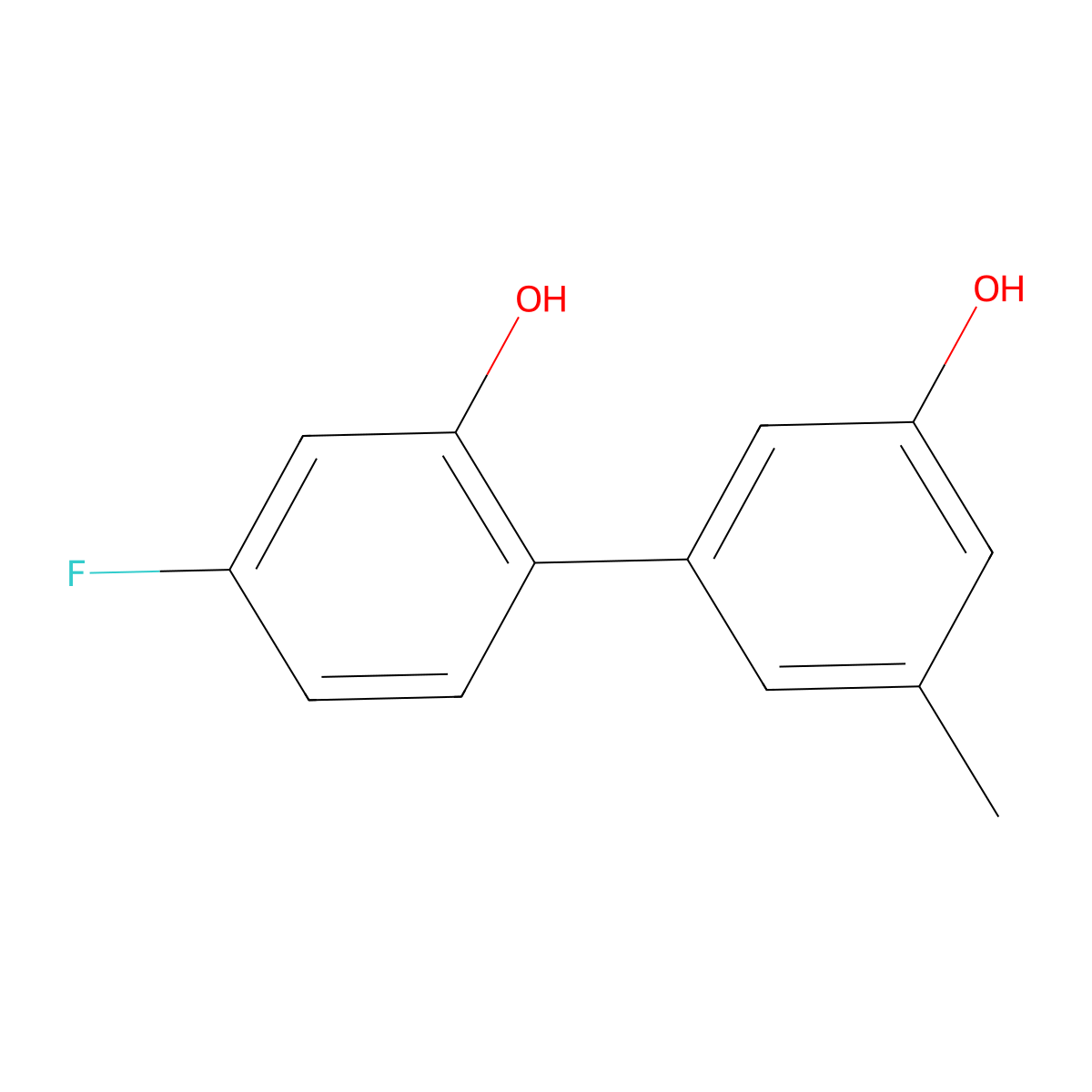5-(4-Fluoro-2-hydroxyphenyl)-3-methylphenol molecular structure, CAS 1261946-12-6