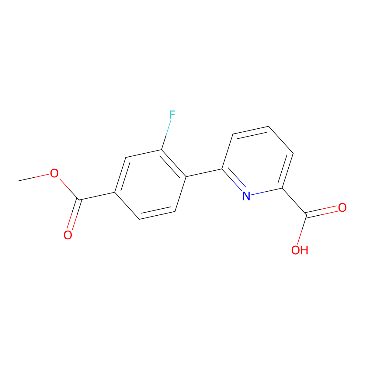 6-(2-Fluoro-4-methoxycarbonylphenyl)picolinic acid molecular structure, CAS 1261946-18-2