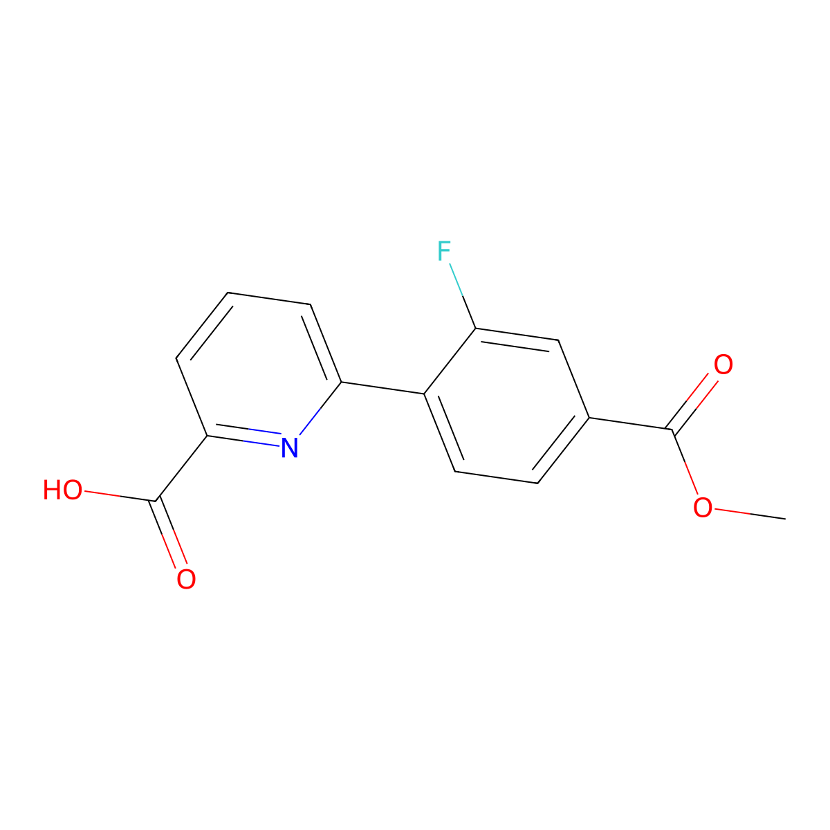 6-(2-Fluoro-4-methoxycarbonylphenyl)picolinic acid molecular structure, CAS 1261946-18-2