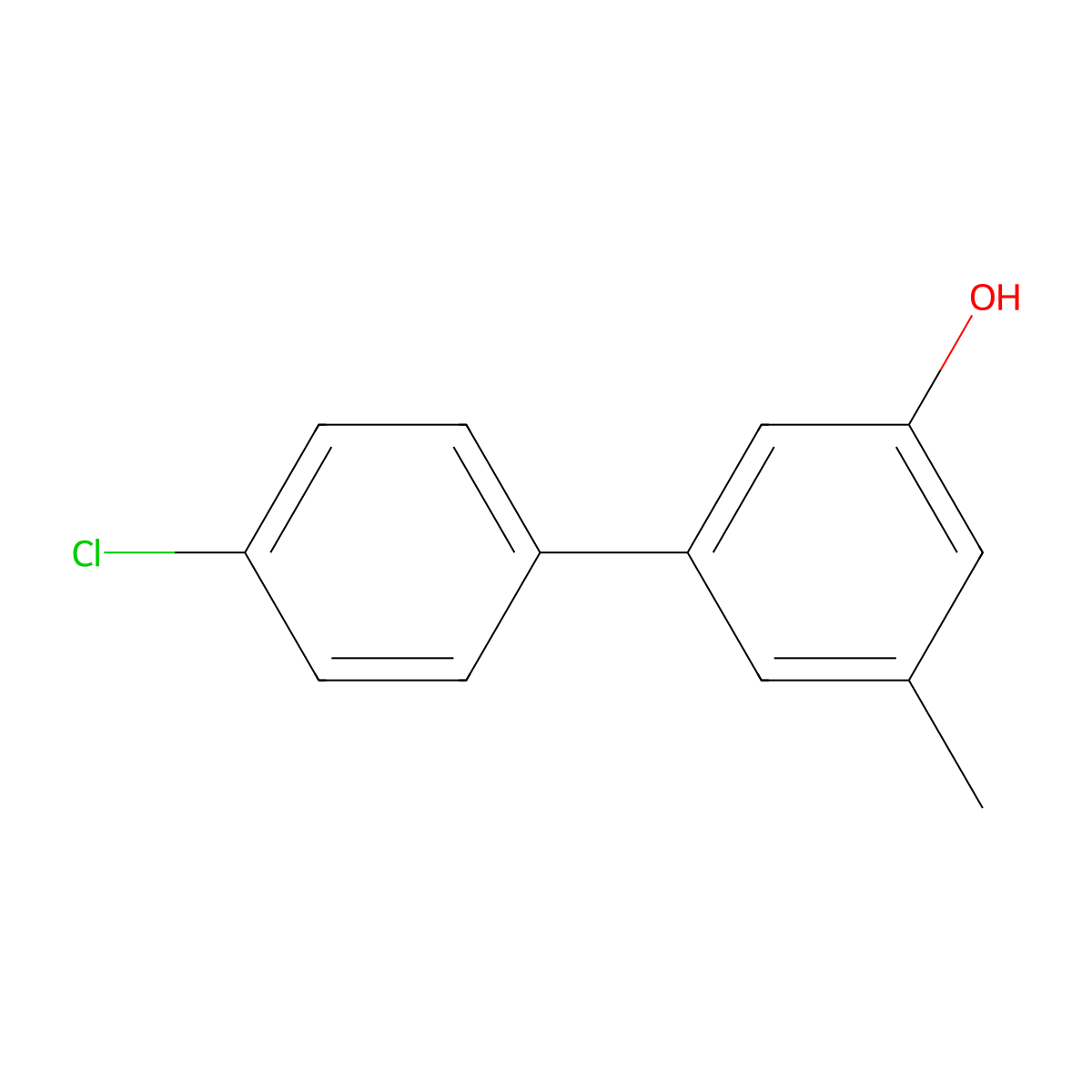 5-(4-Chlorophenyl)-3-methylphenol molecular structure, CAS 1261946-23-9