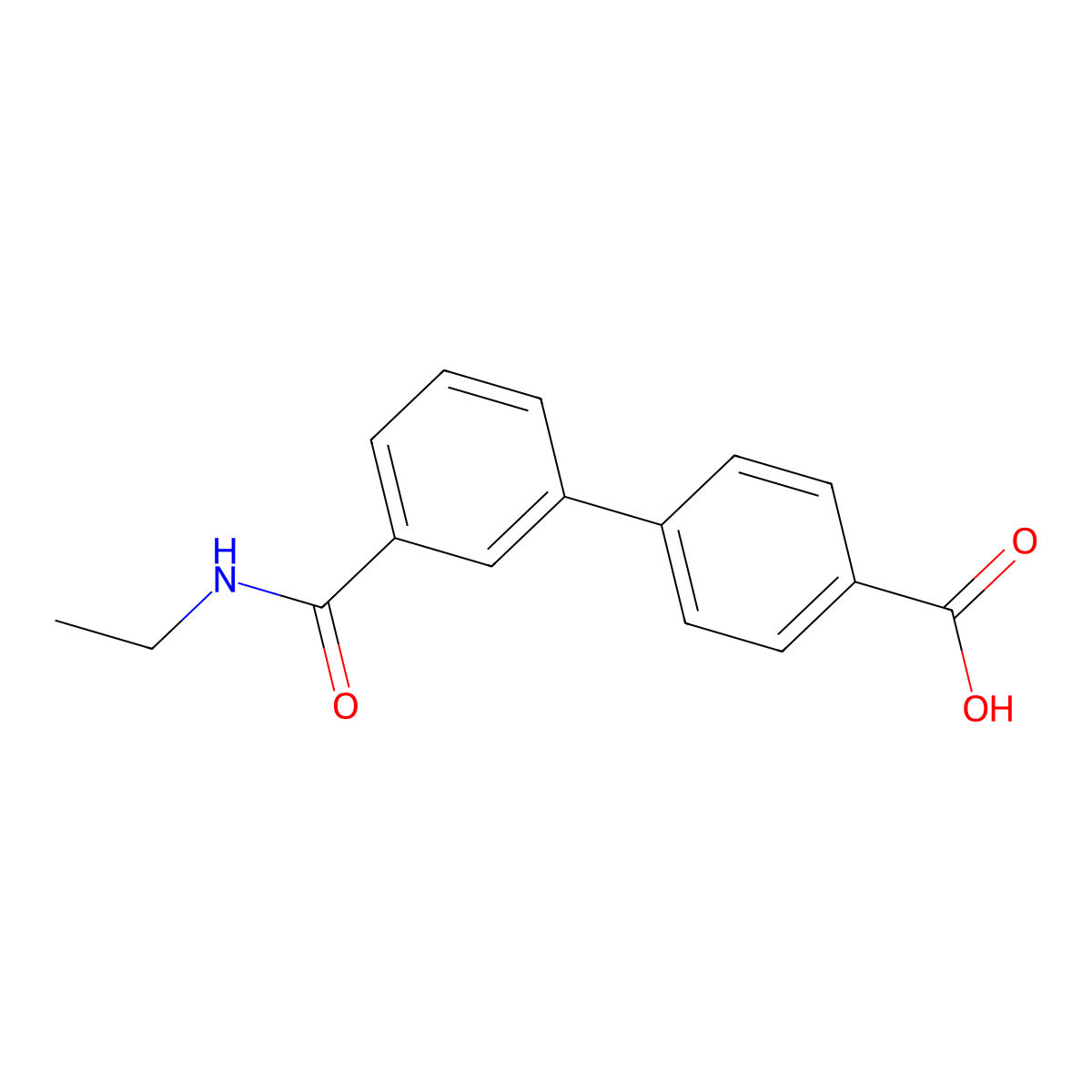 4-[3-(N-Ethylaminocarbonyl)phenyl]benzoic acid molecular structure, CAS 1261946-25-1
