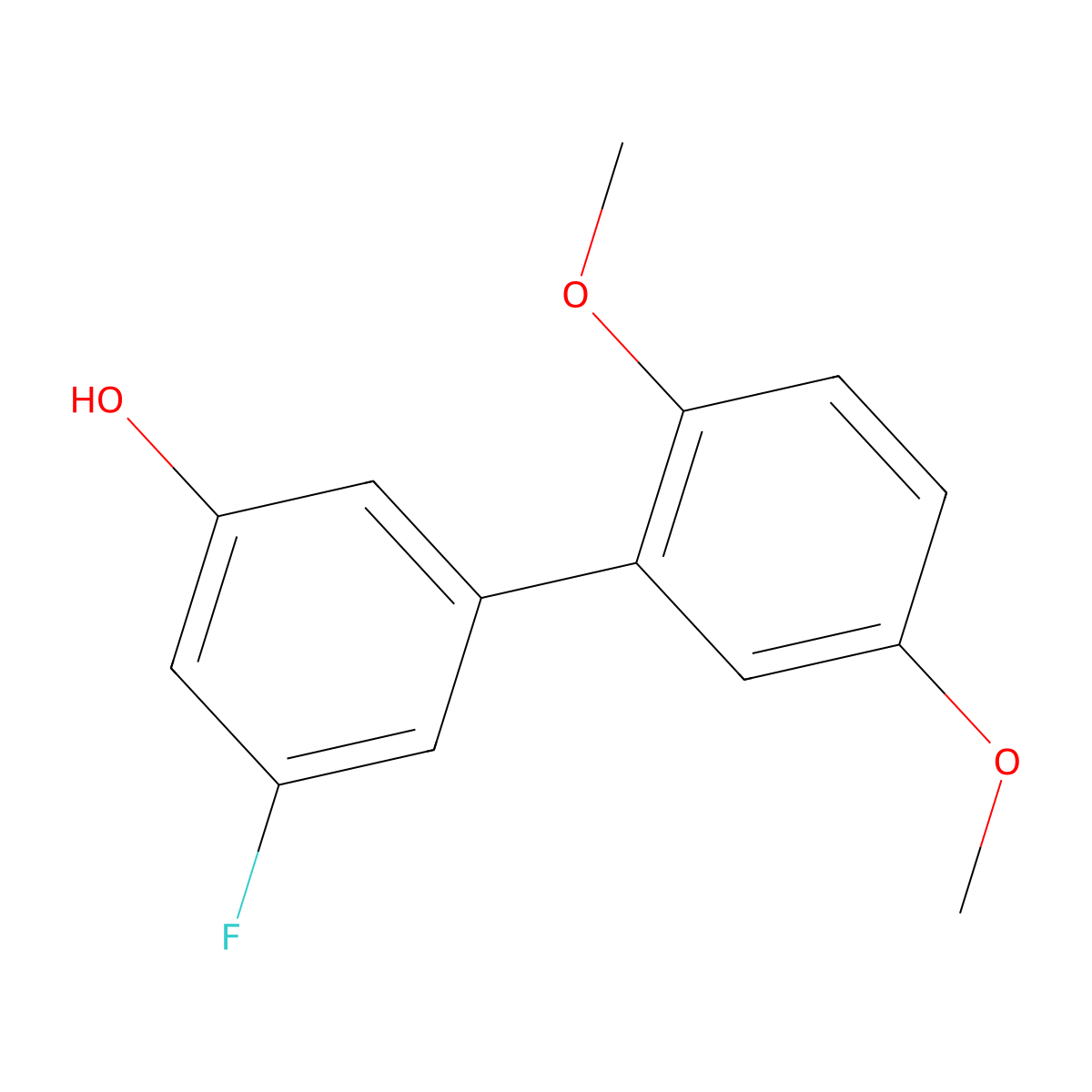 5-(2,5-Dimethoxyphenyl)-3-fluorophenol molecular structure, CAS 1261946-26-2