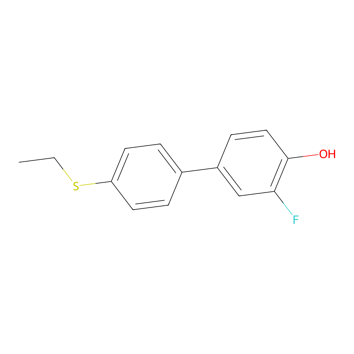 4-(4-Ethylthiophenyl)-2-fluorophenol molecular structure, CAS 1261946-35-3