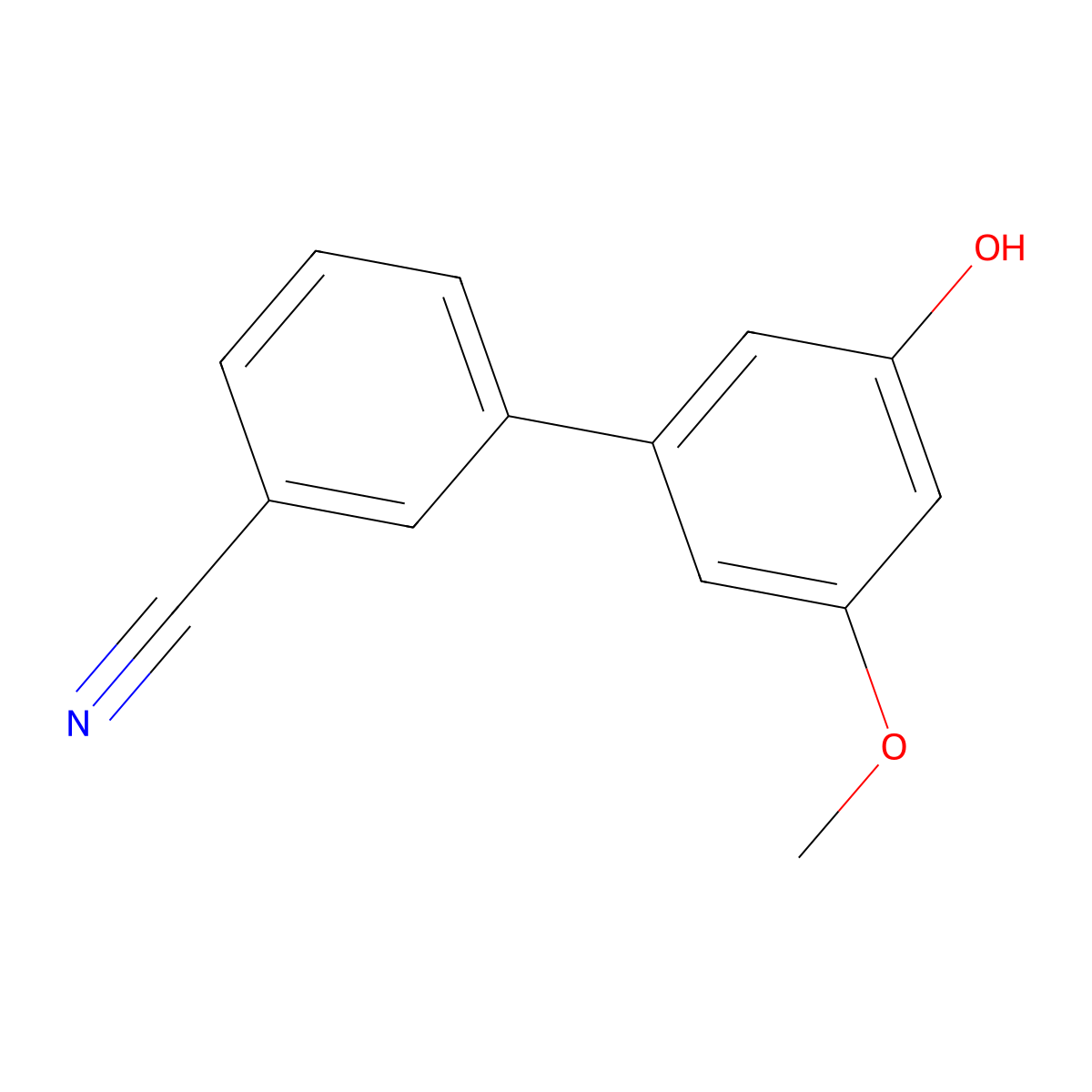 3'-Hydroxy-5'-methoxy[1,1'-biphenyl]-3-carbonitrile molecular structure, CAS 1261946-40-0