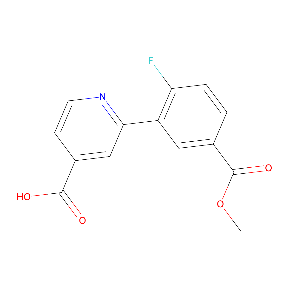 2-(2-Fluoro-5-methoxycarbonylphenyl)isonicotinic acid molecular structure, CAS 1261946-45-5