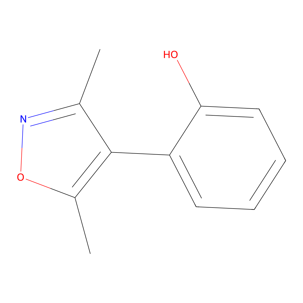 2-(3,5-Dimethyl-1,2-oxazol-4-yl)phenol molecular structure, CAS 1261946-50-2