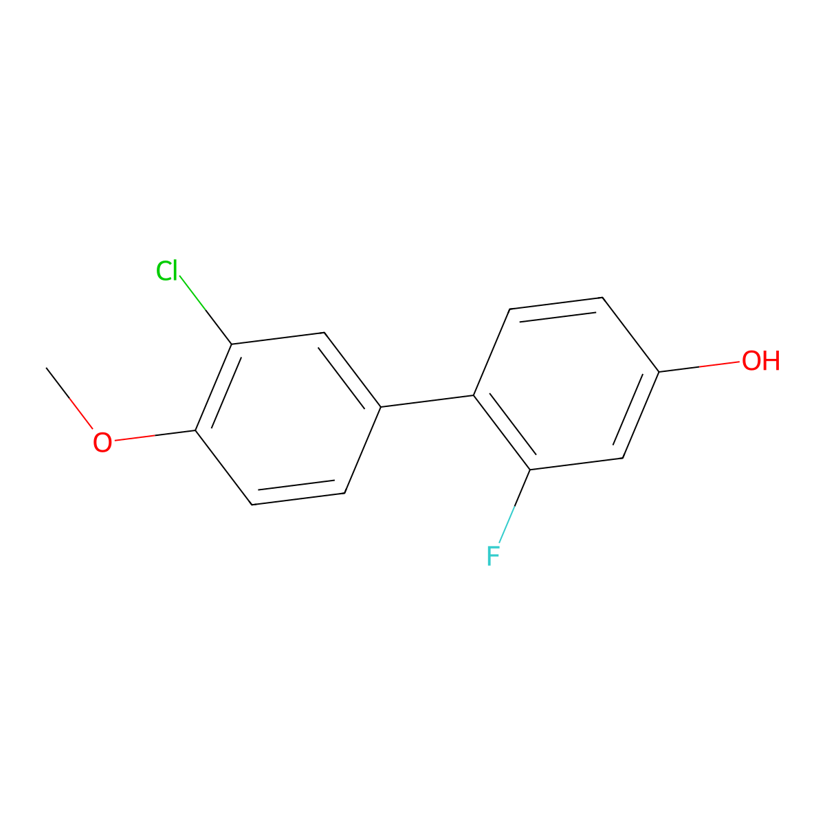 4-(3-Chloro-4-methoxyphenyl)-3-fluorophenol molecular structure, CAS 1261946-56-8