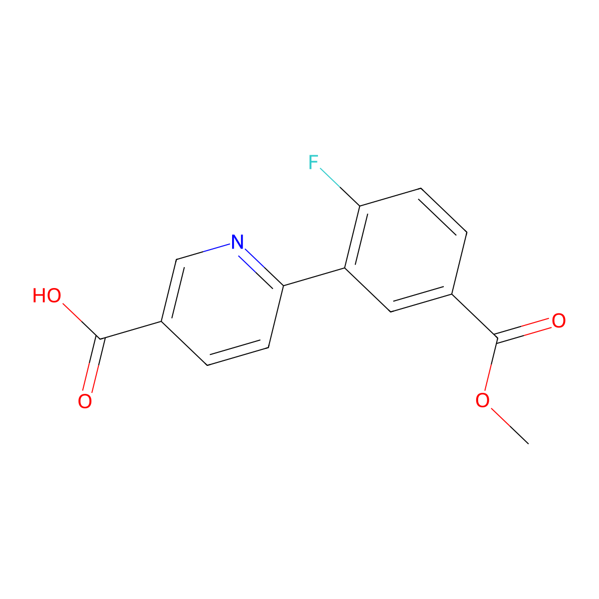 6-(2-Fluoro-5-methoxycarbonylphenyl)nicotinic acid molecular structure, CAS 1261946-57-9