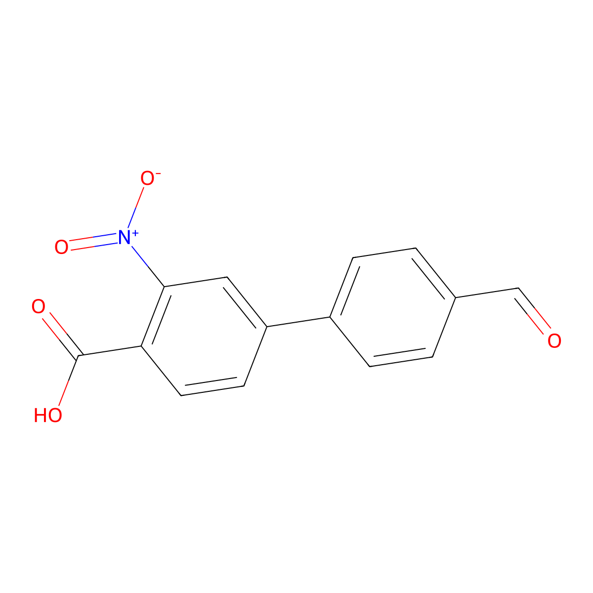 4-(4-Formylphenyl)-2-nitrobenzoic acid molecular structure, CAS 1261946-59-1
