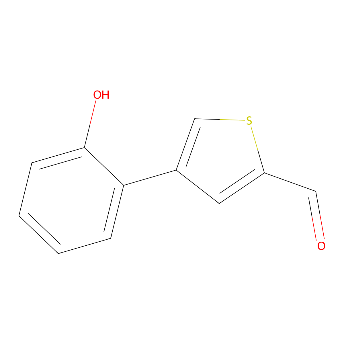 4-(2-Hydroxyphenyl)thiophene-2-carbaldehyde molecular structure, CAS 1261946-66-0