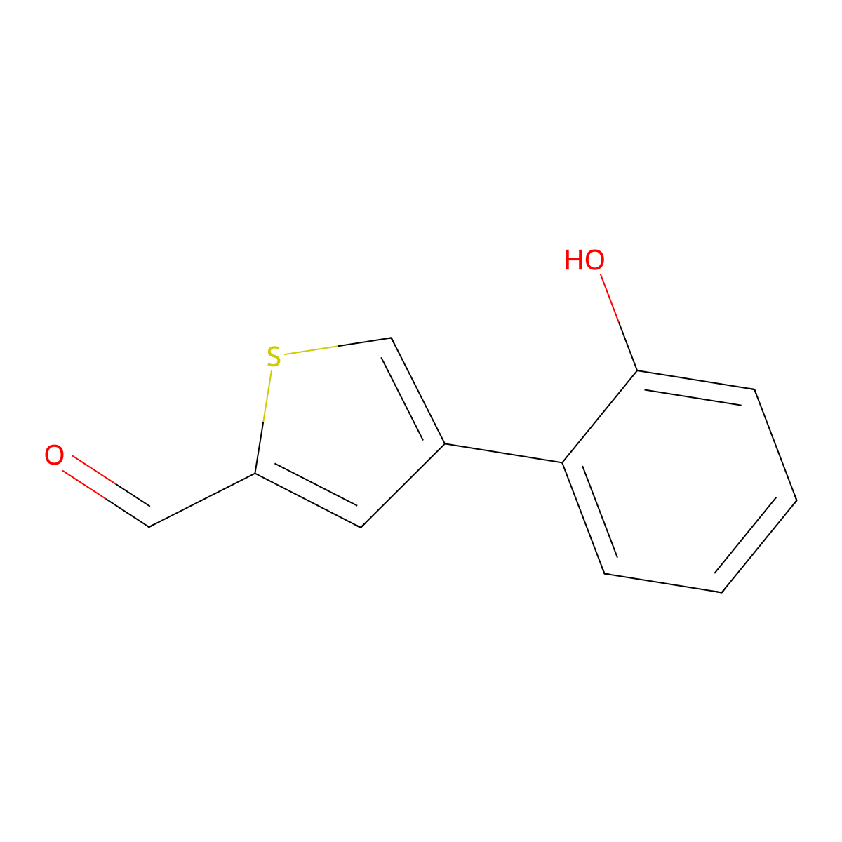 4-(2-Hydroxyphenyl)thiophene-2-carbaldehyde molecular structure, CAS 1261946-66-0