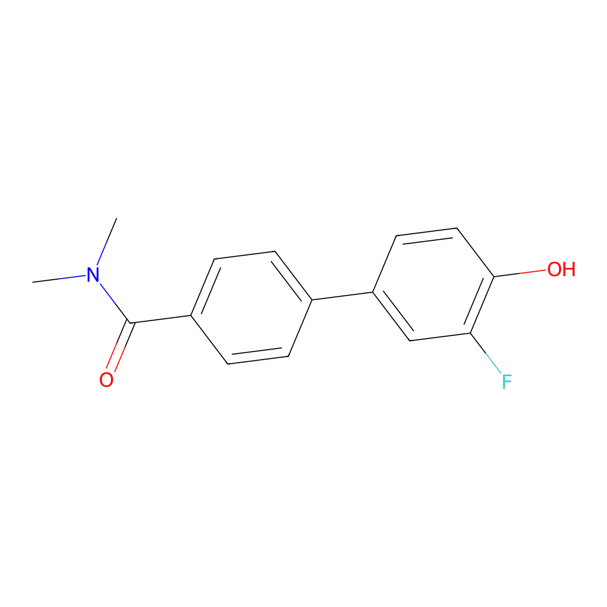 4-[4-(N,N-Dimethylaminocarbonyl)phenyl]-2-fluorophenol molecular structure, CAS 1261946-70-6