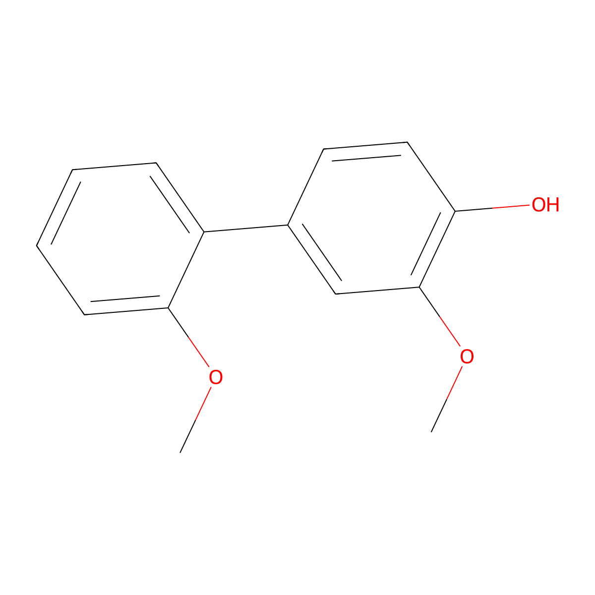 2-Methoxy-4-(2-methoxyphenyl)phenol molecular structure, CAS 1261946-73-9