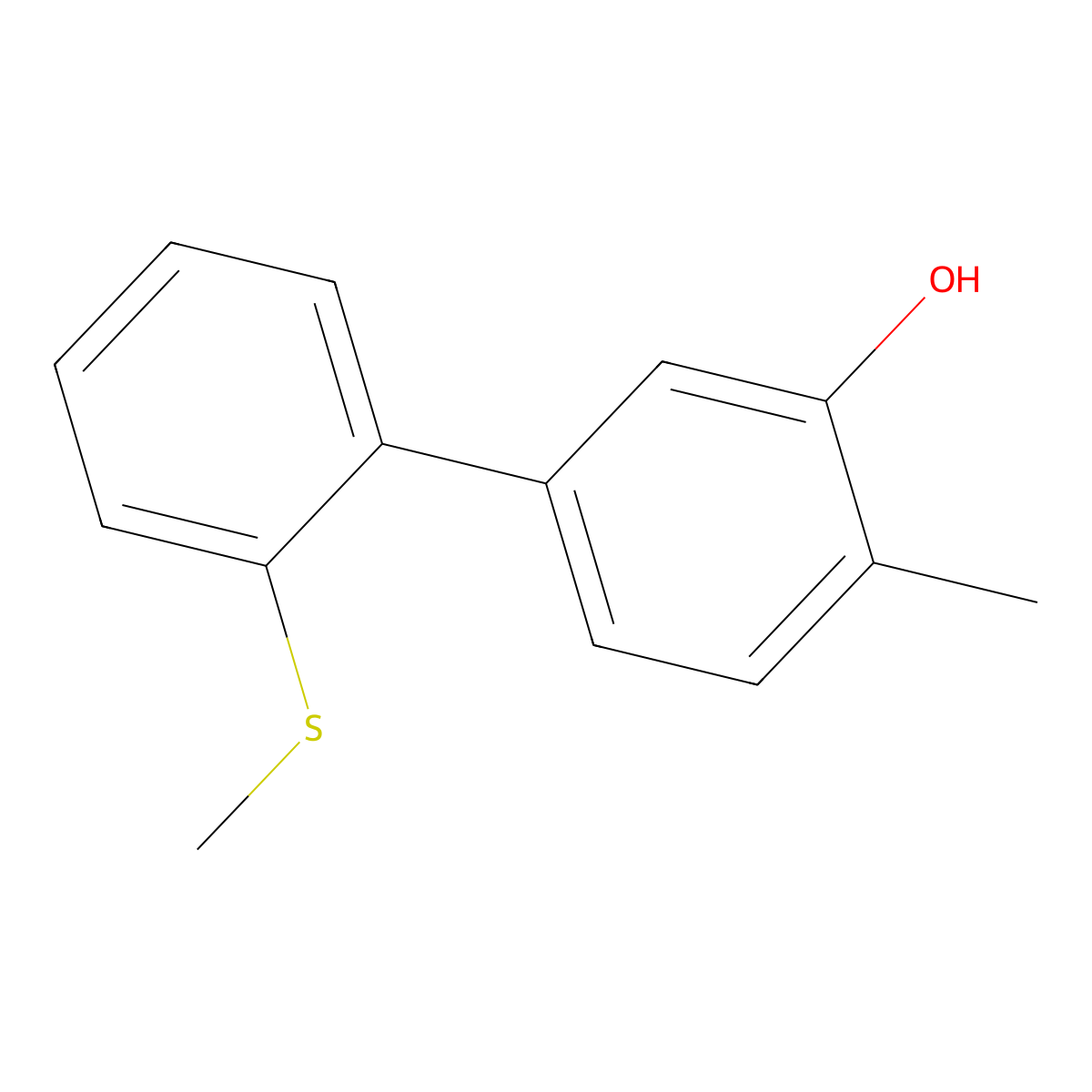 2-Methyl-5-(2-methylthiophenyl)phenol molecular structure, CAS 1261946-75-1