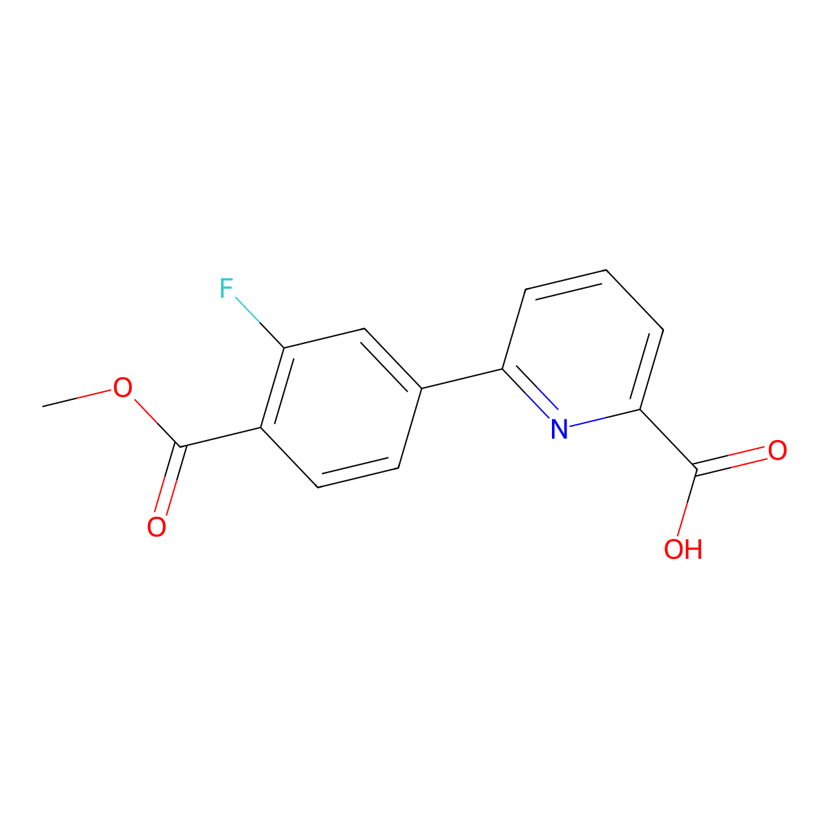 6-(3-Fluoro-4-methoxycarbonylphenyl)picolinic acid molecular structure, CAS 1261946-78-4