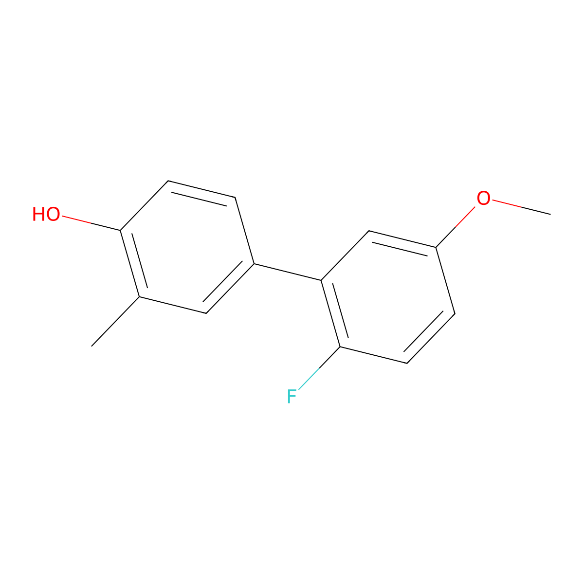 4-(2-Fluoro-5-methoxyphenyl)-2-methylphenol molecular structure, CAS 1261946-80-8