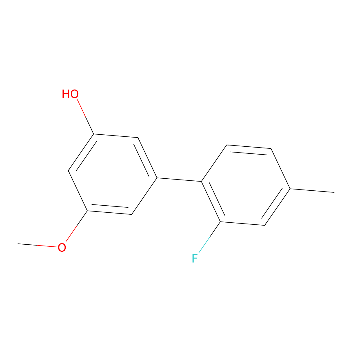 2'-Fluoro-5-methoxy-4'-methyl[1,1'-biphenyl]-3-ol molecular structure, CAS 1261946-83-1